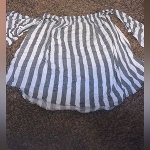 Off the shoulder blouse.